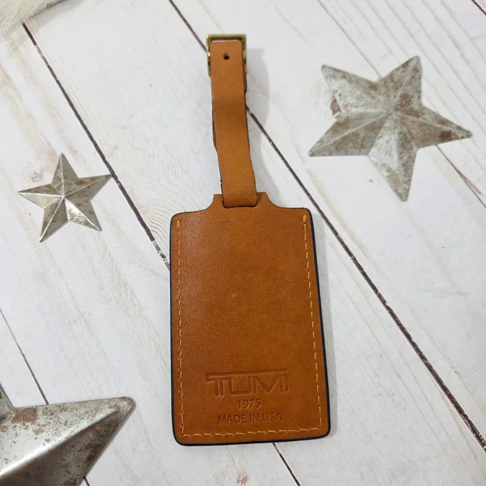 Vintage Tumi 40th Anniversary 1975 Limited Edition Leather luggage tag brown